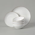 thumbnail image 3 of Famiware Eden Stoneware Dinnerware Sets, 12-Piece Dish Set, White Circle, 3 of 6