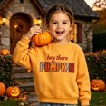 thumbnail image 2 of Weebloom Thanksgiving Crew Neck Sweatshirts Kids Pumpkin Pullover Fall Winter Tops Boy Girl Holiday Sweatshirts Yellow, 2 of 4