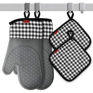 Cute Silicone Oven Mitts Pot Holder Set of 2, Extra Grip, Cupcake Muffin  Design, Black, 2pc - Ralphs