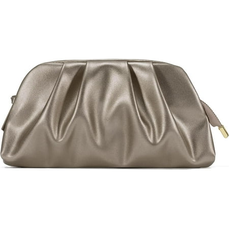 CoCoMangos Dressy Vegan Leather Clutch Purse for Women Formal  Soft Pleated PU Evening Clutch for Weddings  Proms  Cocktail-Gemma