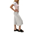 thumbnail image 4 of Gaucho Pants for Women Fold Over Flowy Capri Pants Wide Leg Low Rise Yoga Capris Foldover Cropped Leggings Summer, M, 4 of 6