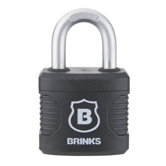 Brinks 40mm Weather-Resistant Laminated Steel Padlock with Boron Shackle, Keyed Security Lock