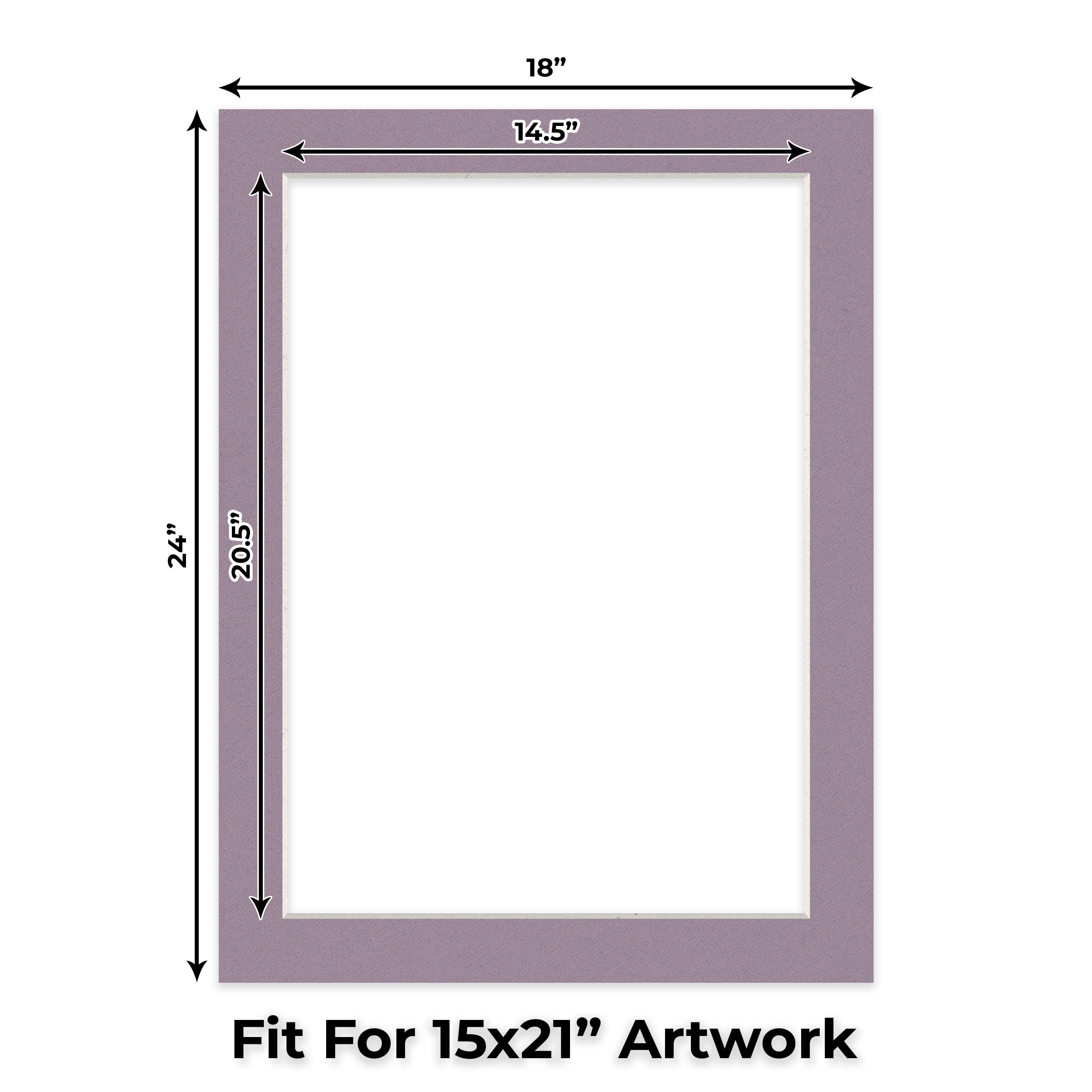 Grape Purple Picture Frame Mat for 18x24 Frames - Fits 15x21 Photos - 1 Mat