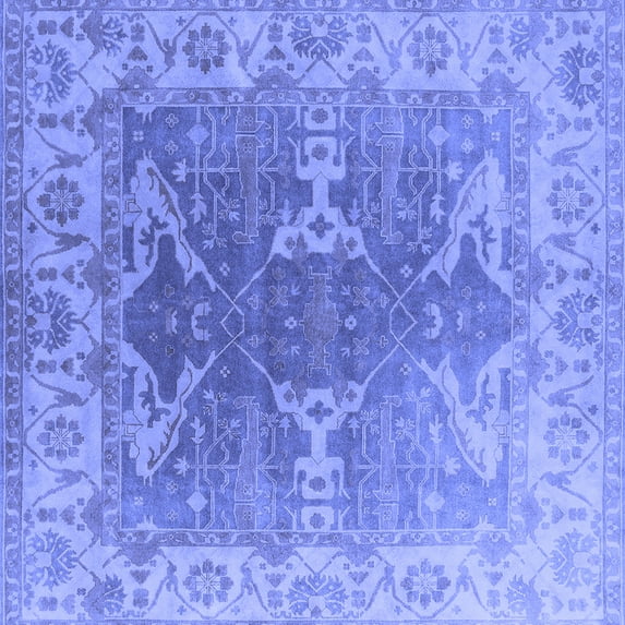 Ahgly Company Indoor Square Oriental Blue Industrial Area Rugs, 6' Square