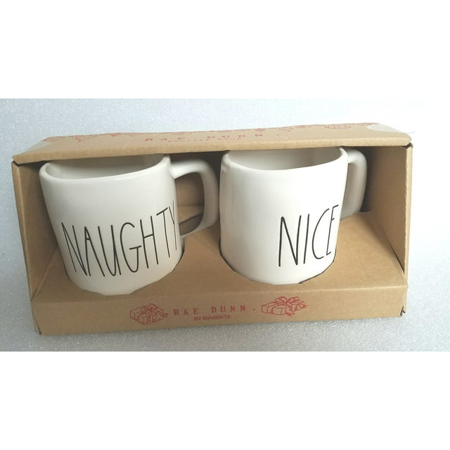 Rae Dunn By Magenta Naughty Nice Mug Cup Christmas Set