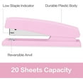 thumbnail image 6 of Deli Stapler, Desktop Stapler, Office Stapler, 20 Sheet Capacity, Includes 1000 Staples and Staple Remover, Pink, 6 of 6
