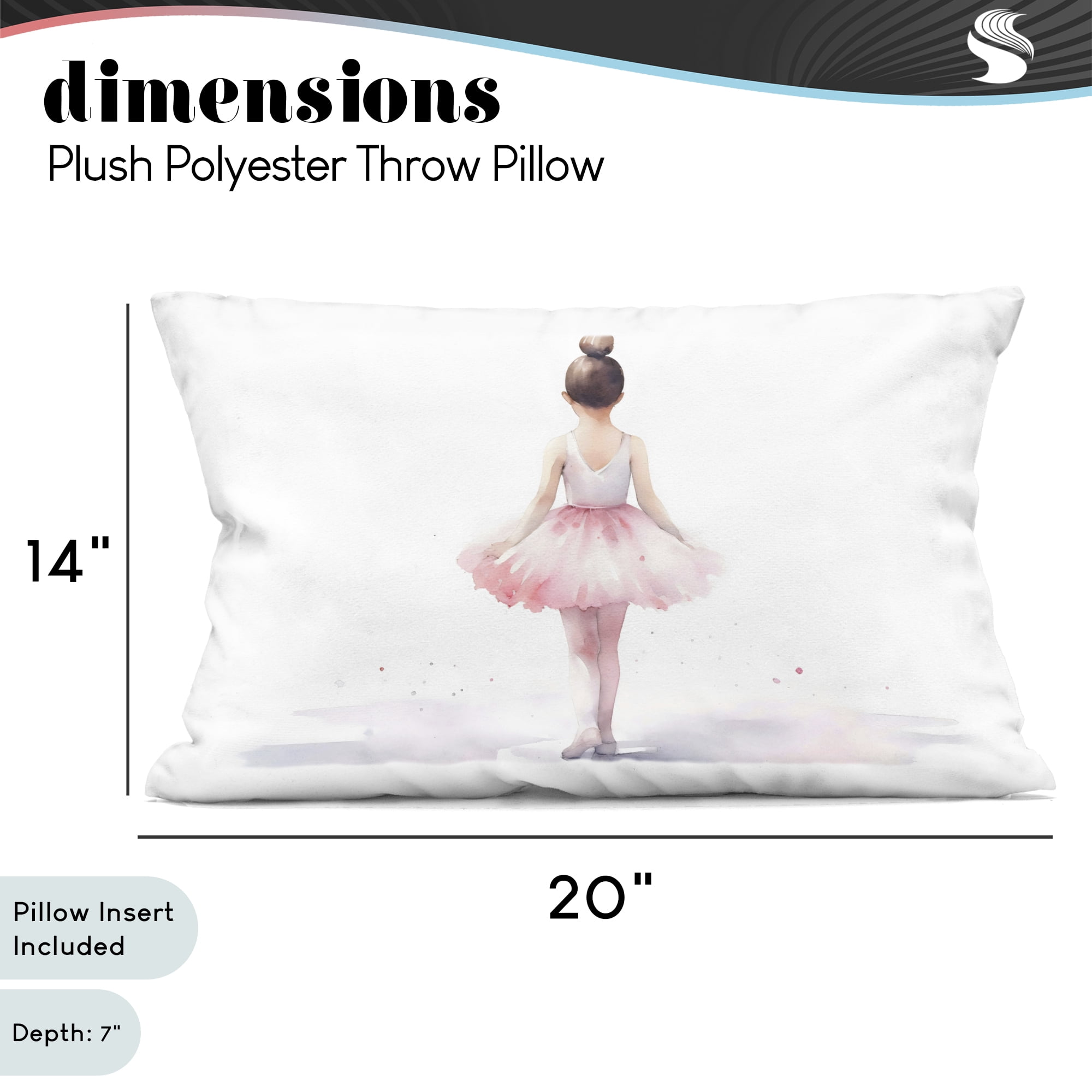 Stupell Industries Ballerina Facing Away Decorative Printed Throw Pillow, design by Creative Studio