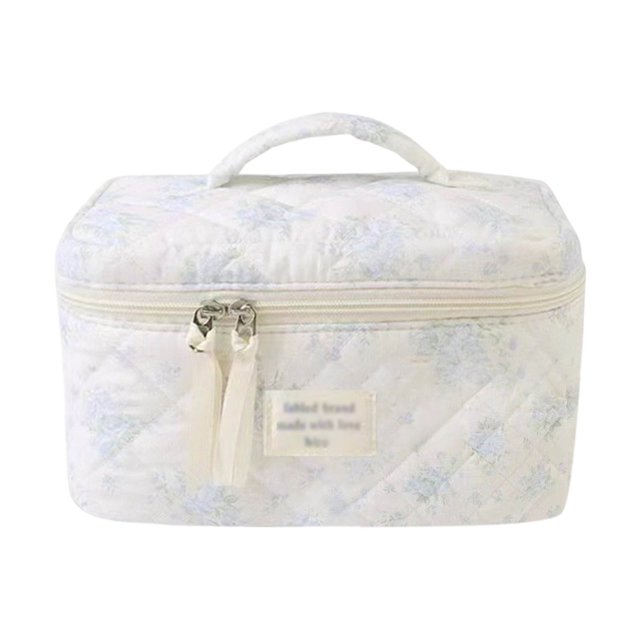 Bolsa de maquillaje floral, organizador de cosméticos de viaje, neceser para mujeres y niñas