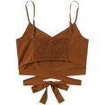 thumbnail image 2 of Women's Spaghetti Strap Knot Back Crop Top Wrap Cami Top, 2 of 5