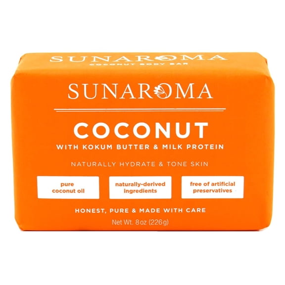 Sunaroma Organic Coconut Oil Soap 8 oz
