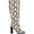 thumbnail image 2 of KENNETH COLE NEW YORK Womens Beige Snake Skin Print Justin Round Toe Block Heel Zip-Up Dress Boots 9.5 M, 2 of 4