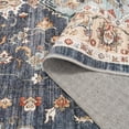 thumbnail image 5 of Washable Oriental Area Rug - 5x8 Rugs for Living Room Soft Carpet for Bedroom Waterproof Floral Distressed Indoor Stain Resistant Non-Shedding Floor Carpets (Blue/Teal/Orange, 5x8), 5 of 12