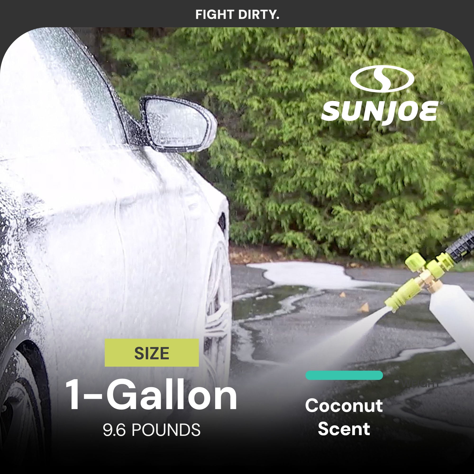 Sun Joe Premium Snow Foam Coconut Scent Car Washing Soap & Cleaner, 1 Gal, SPX-FCS1G-COC