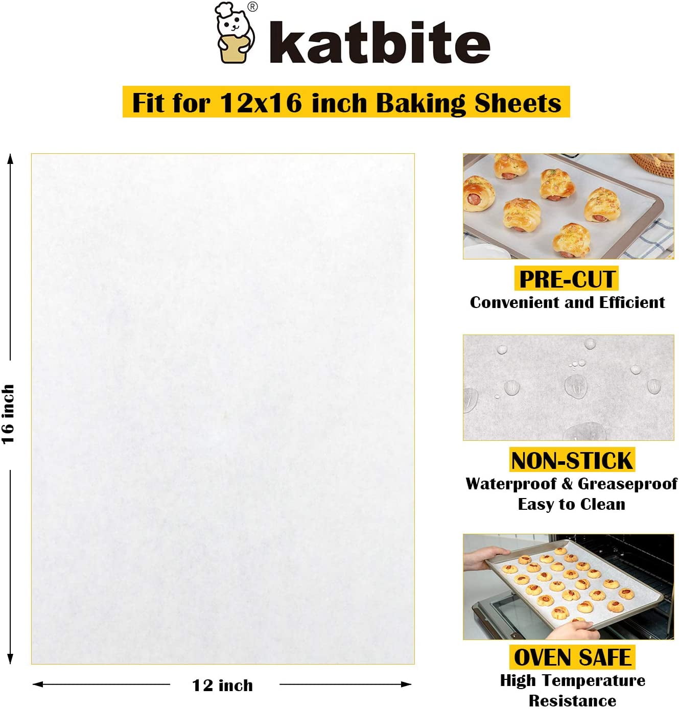 Katbite 200Pcs 9x13/12x16 Inch Heavy Duty Unbleached Parchment Paper, –  JZKATBITE