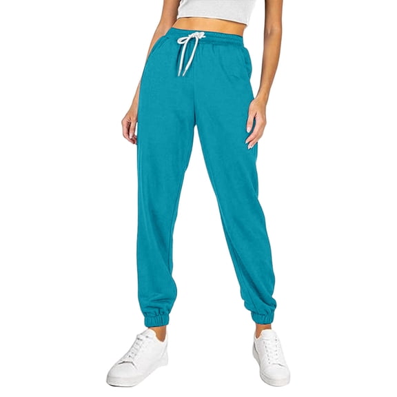 Women's Joggers Casual Pants Elastic Waist Drawstring Pants Athletic Women Baggy Pants Green Sweat Pants Fall Clothes for Women Size S-2XL
