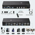thumbnail image 2 of AUBEAMTO Dual Monitor HDMI+DP KVM Switch 4 Computers 2 Monitors 8K@60Hz 4K@120Hz 4 Port KVM Switches for 4 PC Share 4 USB 3.0 Devices Support Copy and Extend Mode, Remote Control and Power Adapter, 2 of 7