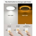 thumbnail image 6 of Matane 8.7'' LED Flush Mount Ceiling Light Fixture with Night Light,18W 1800LM 3000K/4000K/5000K, Dimmable Ceiling Lamp Surface Mount Round Lighting Fixture for Bedroom,Dining Room,Kitchen,White,2PCS, 6 of 9