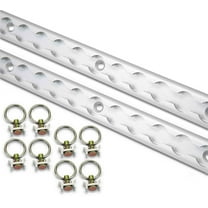 Heavy Duty Aluminum 6ft L-Track (2 Pcs) w/ L-Track Stud Stainless Steel Ring (8 Pcs) Tie Down System for Enclosed Trailers and Cargo Vans