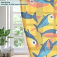 thumbnail image 4 of Yayeee Window Curtains Set of 2 for Living Room Light Filtering 63"x42", Yellow Sardines Pattern, 4 of 7