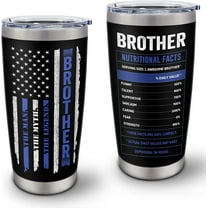Gifts for Brother Tumbler, Brother Birthday Gifts, Brother Gifts from Sister, Best Gift Idea for Brother Men Him, Funny Brother Gift From Brother Sister, Brother American Flag Gift Coffee Cup 20oz 1PC