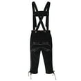 thumbnail image 2 of Oktoberfest Costume Men German Bavarian Lederhosen Trousers for Men Embroidery Strap Pants Vintage Faux Fleece Party Dress Pants Black L, 2 of 7