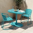 thumbnail image 2 of Tcbosik 3 Piece Outdoor Bistro Table Set, Metal Patio Table and 2 Chairs for Yard, Garden, Balcony, Easy Assembly, Teal, 2 of 11