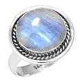 thumbnail image 1 of 925 Silver Ring For Women - Teens White Natural Rainbow Moonstone Stone Silver Ring June Birthstone Handmade Silver Ring Size 7.5 Gift For Wife On Christmas 925 Silver Jewelry With Gemstone, 1 of 6