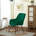 thumbnail image 3 of LuxenHome Upholstered Green Velvet Rocking Chair, 3 of 9
