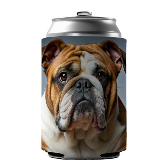 Bulldog Dog Photo Drink Beer Soda Insulated Sleeve Holder Can Cooler Hugger