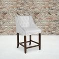 thumbnail image 2 of Flash Furniture Carmel Transitional Faux Leather Counter Stool, White, Set of 2, 2 of 14