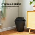 thumbnail image 6 of Beyamis Indoor Outdoor Planters Set Spring, 3PCS MgO Tall Stackable Flower Pots with Drainage Holes for Garden, Balcony, Black, 6 of 8