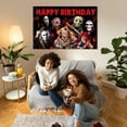 thumbnail image 2 of 5X3.3FT Horror Birthday Decorations Backdrop, Horror Movie Happy Birthday Halloween Banner, Classic Horror Movie Birthday Party Decorations, Horror Birthday Banner for Adults Halloween Birthday Party, 2 of 5