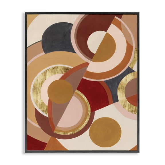 Stupell Industries Eclectic Abstract Asymmetric Circles Brown Black Framed Giclee Art, 11 x 14, by Grace Popp