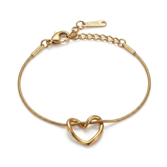 Elegant Heart Charm Bracelet for Women with Adjustable Chain Design Stylish Fashion Jewelry Accessory