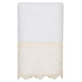 thumbnail image 2 of Linum Home Textiles Traditional/Contemporary Turkish Cotton Arian Cream Lace Embellished Hand Towel, White, 2 of 3