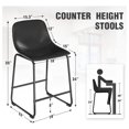Counter Height Bar Chairs Set of 3, Black Modern Counter Stools with