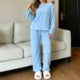 thumbnail image 2 of Gamivast Winter 2 Piece Sets for Women Fleece Long Sleeve Crewneck Top Pants Sleepwear Cozy Loungewear Winter Warm 2 Piece Sweatsuit, 2 of 7