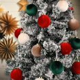 thumbnail image 5 of PakyozjVelvet Christmas Balls Ornaments for Tree - 15pcs Shatterproof Christmas Ornaments for Xmas Trees Decorations - Multicolor Red Green Brown Beige, 80mm 3.15inch, 5 of 6