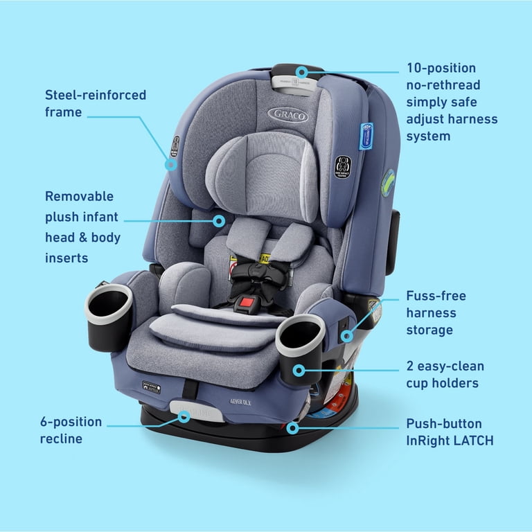 Graco 4Ever DLX 4-in-1 Car Seat, Charlie, Grey - Walmart.com