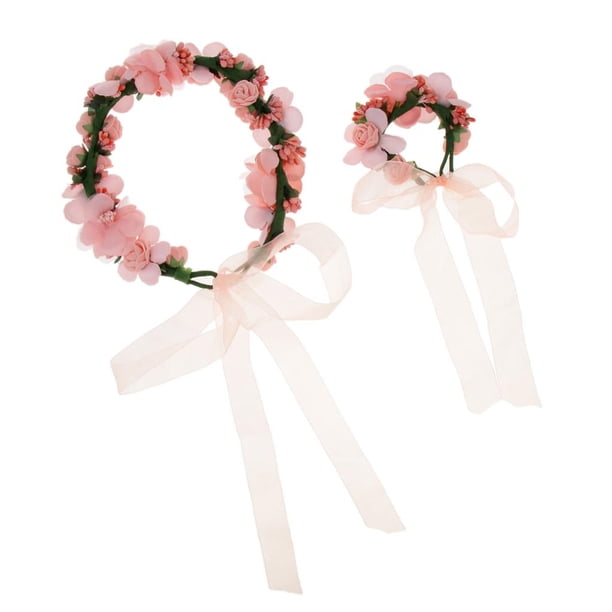 Diadema Floral Boho Yotijar Diadema de Flores de Boda Rosa