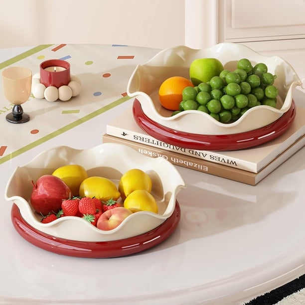 Freaswind 360° Rotating Snack Tray Elegant Petal Platter for