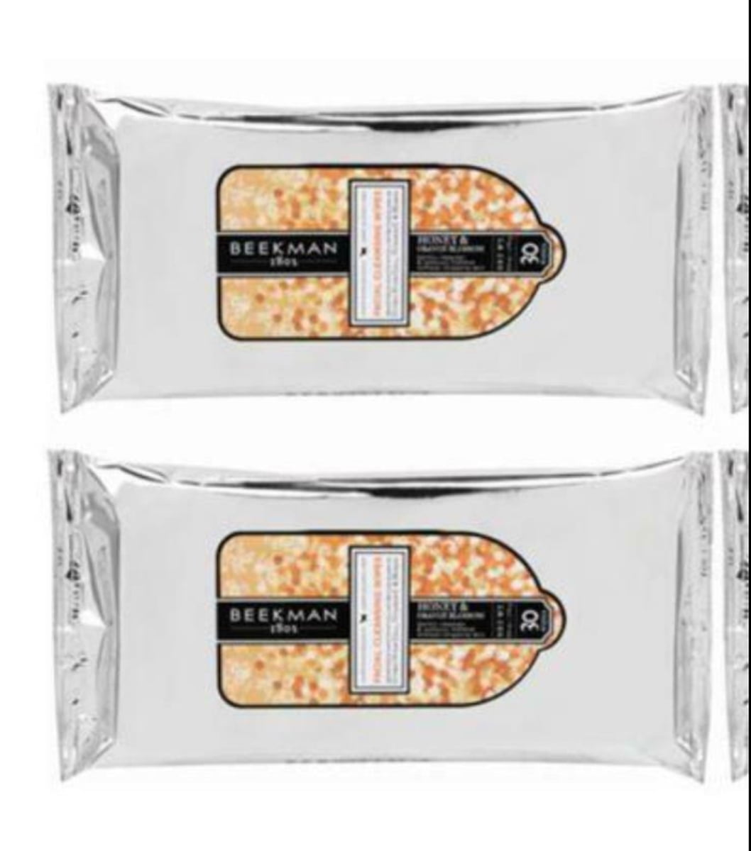 Beekman 1802 Facial Cleansing Wipes Pure Goat Milk Honey and Orange Blossom 2 Pack