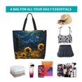thumbnail image 6 of Rateoe Oil Starry Sky Sunflower Tote Bag - Waterproof Lightweight Handbags Travel Shoulder Bag for Hiking Yoga Gym Swimming Travel Beach, 6 of 8