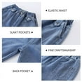 thumbnail image 6 of Rolanko Girls Jeans Denim Elastic Wasit Wide Leg Baggy Pants Kids Clothes 6-14 Years, 6 of 6