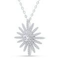 thumbnail image 2 of AFFY White Natural Diamond Sunburst Pendant Necklace in 14K Solid White Gold (0.62 Ct), 2 of 7