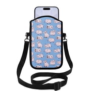 WIRESTER Cell Phone Pouch Sleeve Case for with Adjustable Crossbody Strap Neck Lanyard for Women Men Working Walking Travelling - Pig Funny Playful Postures
