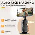 thumbnail image 2 of Q04 Gimbal Entièrement Automatique avec Télécommande Support de Téléphone Stabilisateur AI Smart Face, 2 of 6