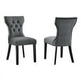 thumbnail image 2 of Modway Silhouette 20" Velvet Dining Chairs in Blue/Black (Set of 2), 2 of 9