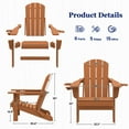 thumbnail image 3 of SERWALL 2PC Folding Adirondack Chair Set with Dual Cup Holders & Phone Holder, All-Weather HDPE Fire Pit Chairs for Outdoor, Patio, Poolside, Garden - Orange, 3 of 13