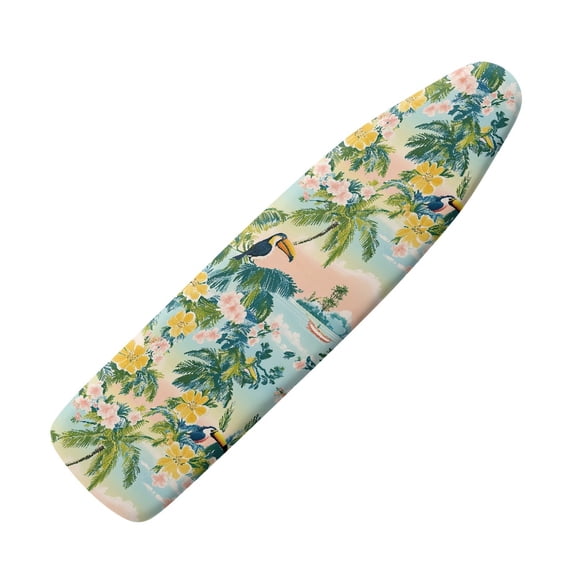 HELLHERO Small Boat Floral Pattern Iron Board Cover 3 Fasteners Protection Covers Soft Fabric for Home